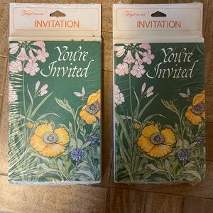 Vintage Hallmark You're Invited Floral Invitation Cards 70’s Feminine Spring